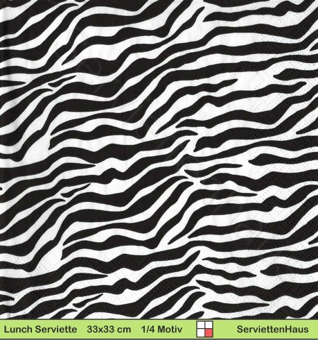Zebrafell - 1 Paket mit 20 Servietten